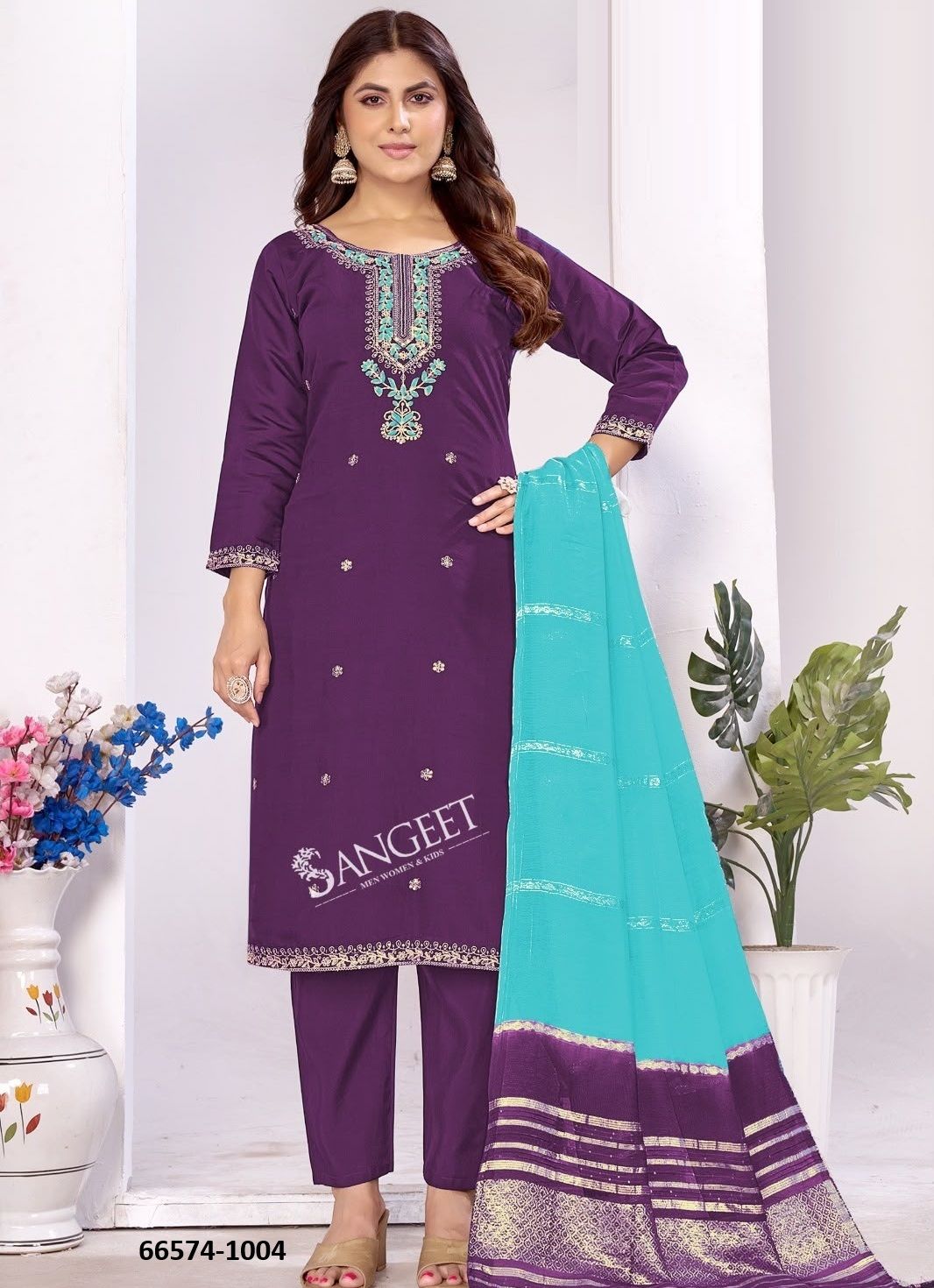 VEDIKA 1 - Catalog # 66574 (Set of 6 Readymade Salwar Suits)