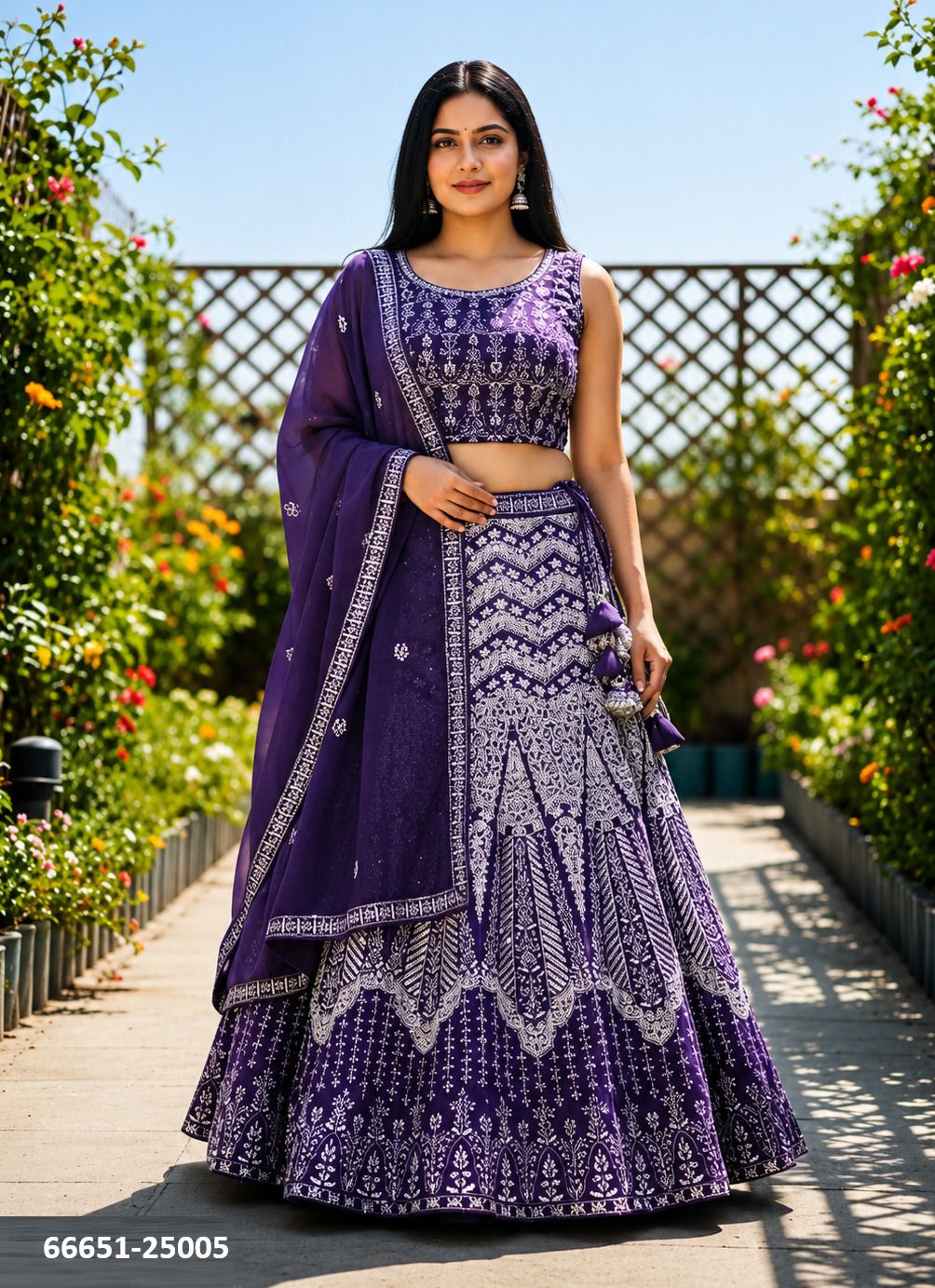 ROOH - Catalog # 66651 (Set of 5 Semi-Stitched Lehengas)