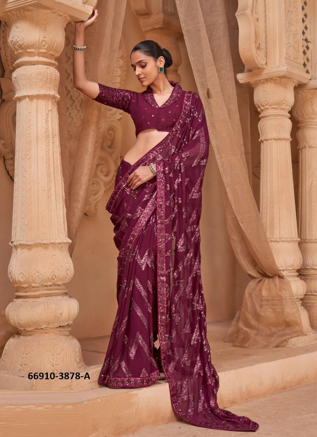 COLOURS OF 3878 - Catalog # 66910 (Set of 5 Sarees) COLOURS OF 3878 - Catalog # 66910 (Set of 5 Sarees)
