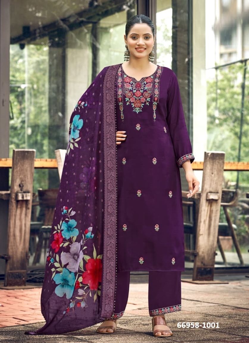 NORA 5 - Catalog # 66958 (Set of 6 Readymade Salwar Suits) NORA 5 - Catalog # 66958 (Set of 6 Readymade Salwar Suits)