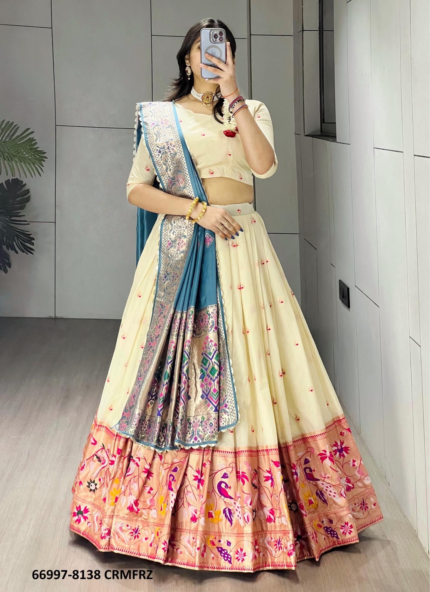 MORBANGDI 8138 - Catalog # 66997 (Set of 4 Semi-Stitched Lehengas) MORBANGDI 8138 - Catalog # 66997 (Set of 4 Semi-Stitched Lehengas)