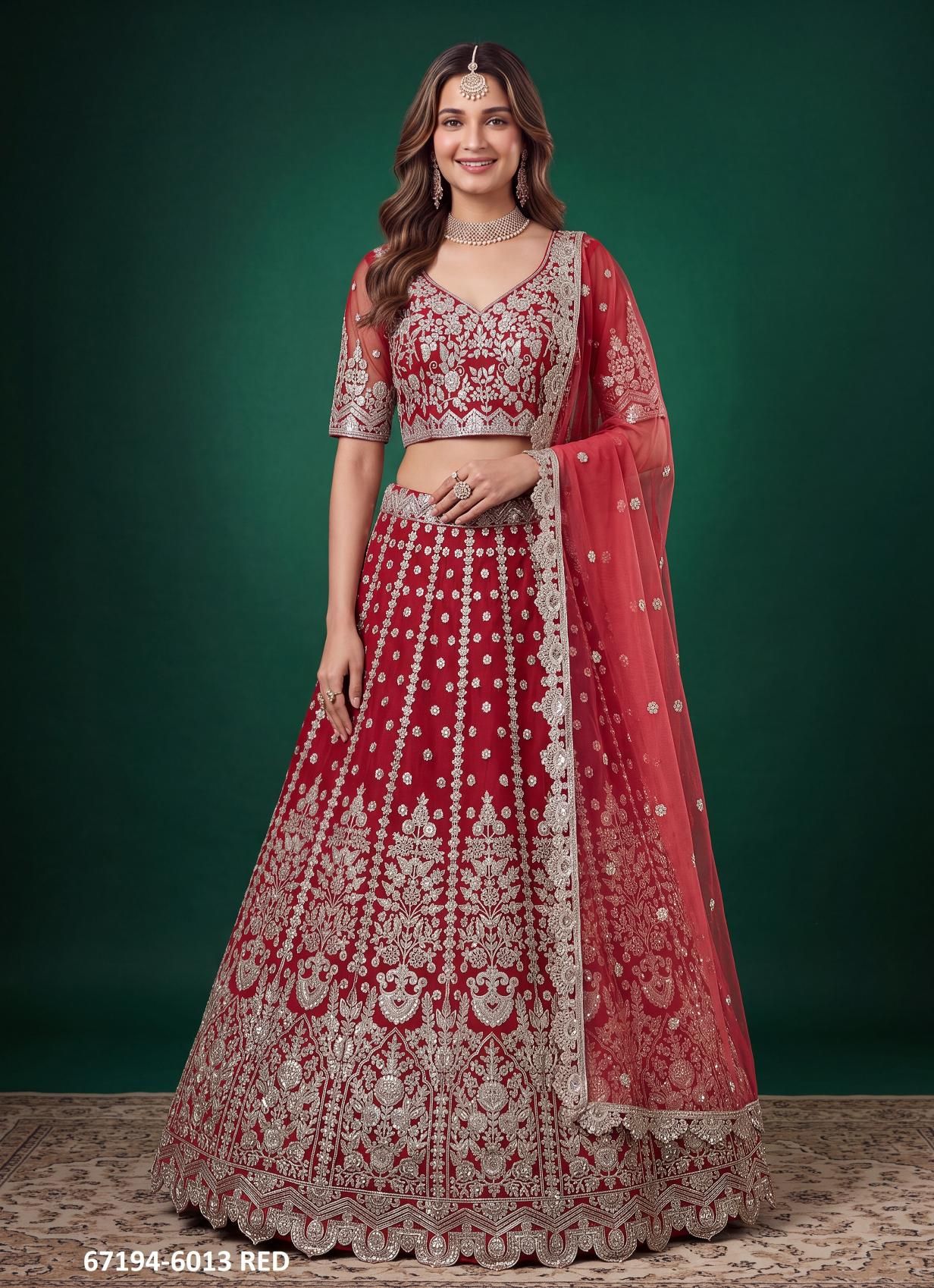 VOLUME 37 - Catalog # 67194 (Set of 6 Semi-Stitched Lehengas)