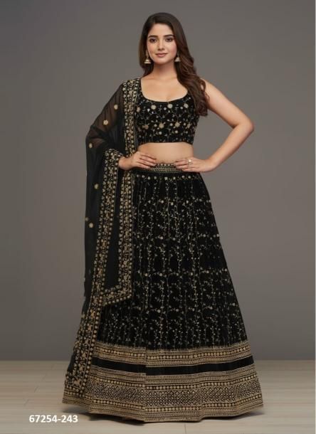 DESIGN 221 - Catalog # 67254 (Set of 7 Semi-Stitched Lehengas)