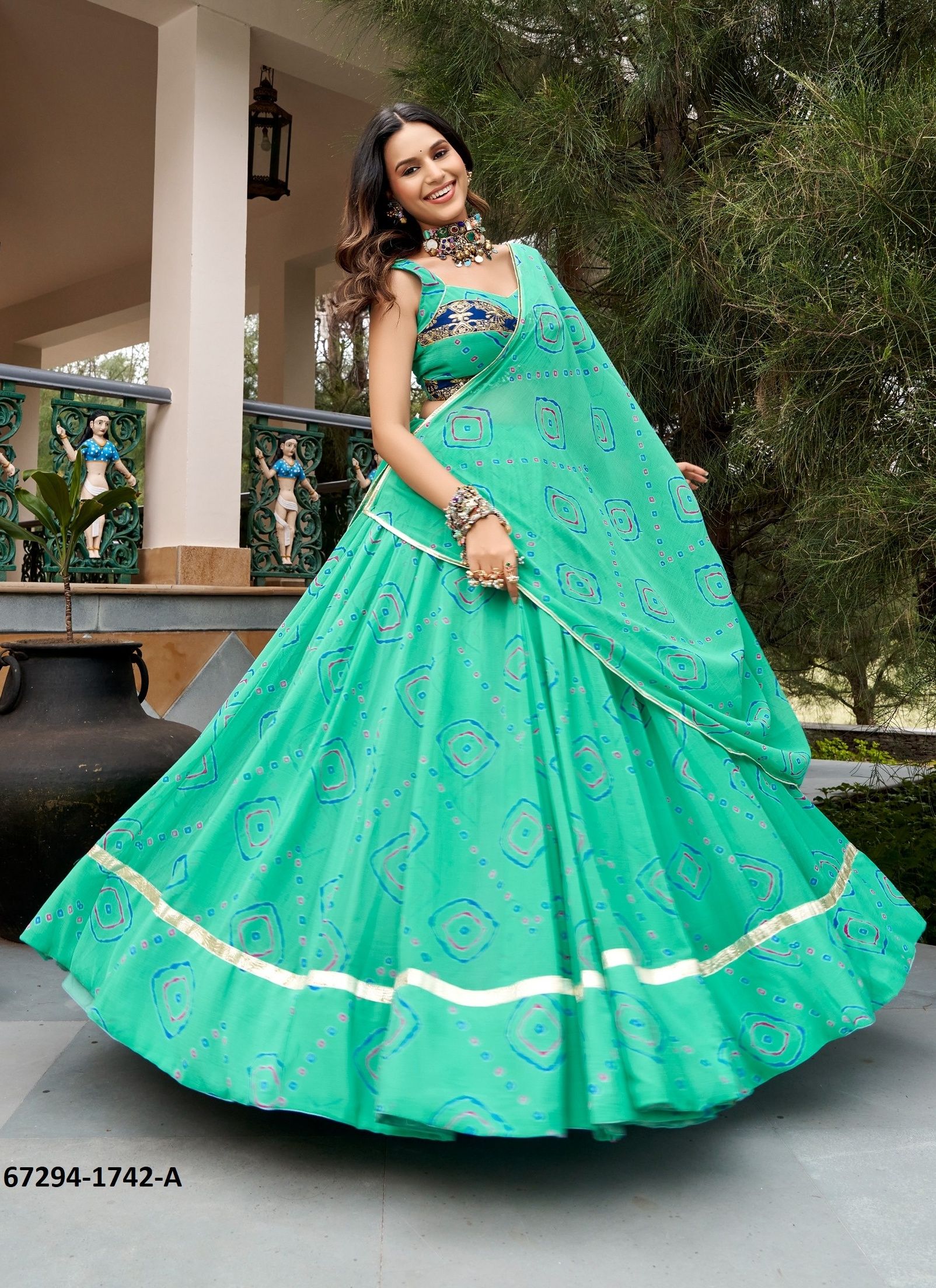 GHOOMAR 1742 - Catalog # 67294 (Set of 2 Readymade Lehengas) GHOOMAR 1742 - Catalog # 67294 (Set of 2 Readymade Lehengas)