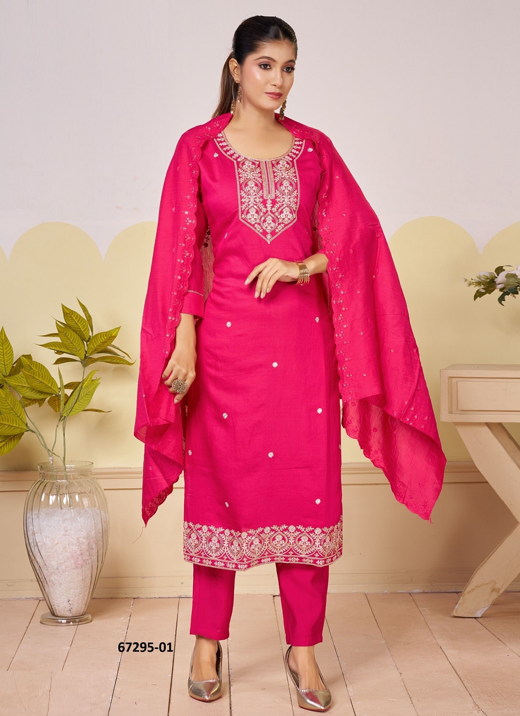 PAKIZA - Catalog # 67295 (Set of 6 Readymade Salwar Suits) PAKIZA - Catalog # 67295 (Set of 6 Readymade Salwar Suits)