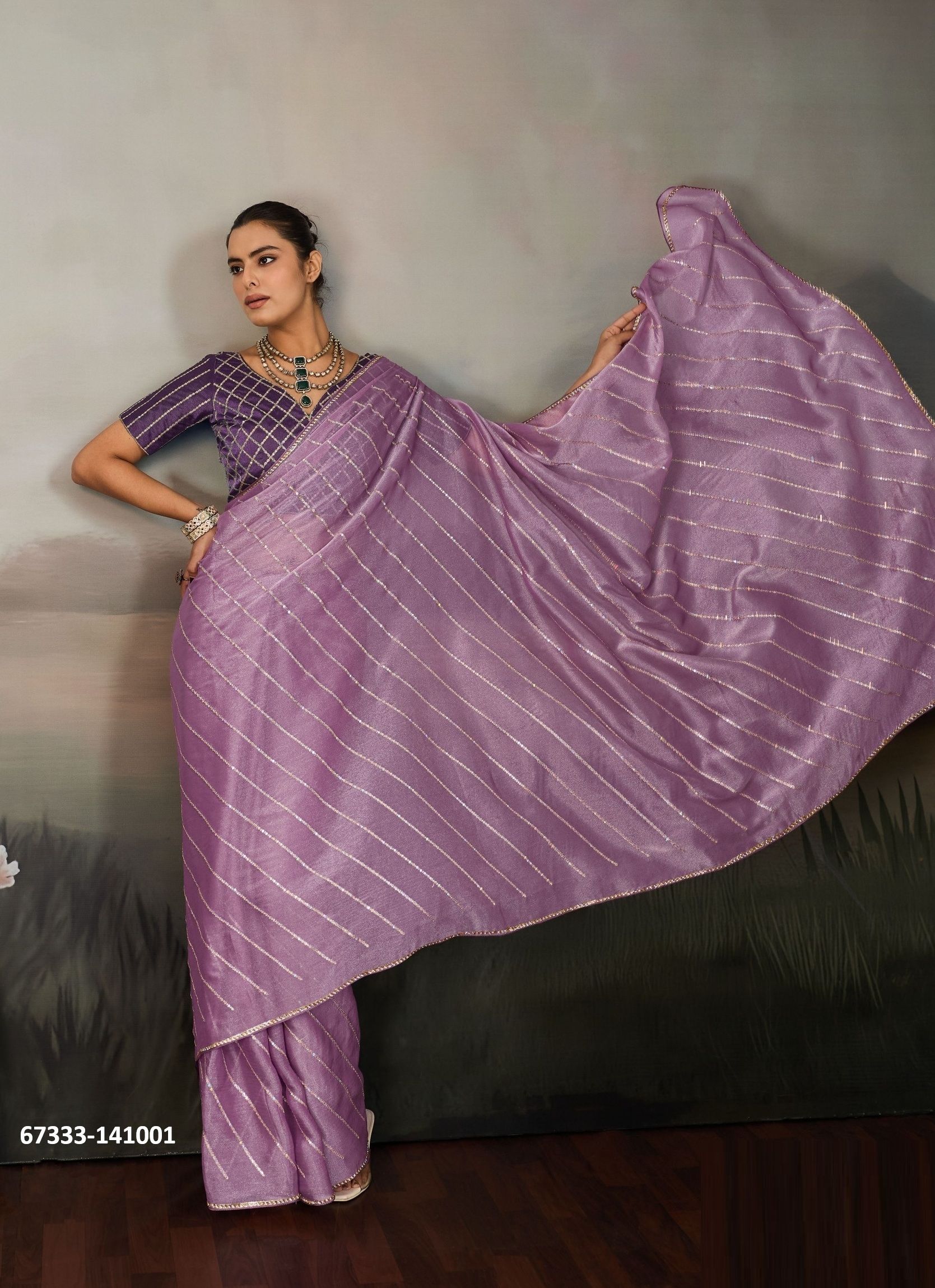 KINDA CHIC - Catalog # 67333 (Set of 4 Sarees) KINDA CHIC - Catalog # 67333 (Set of 4 Sarees)