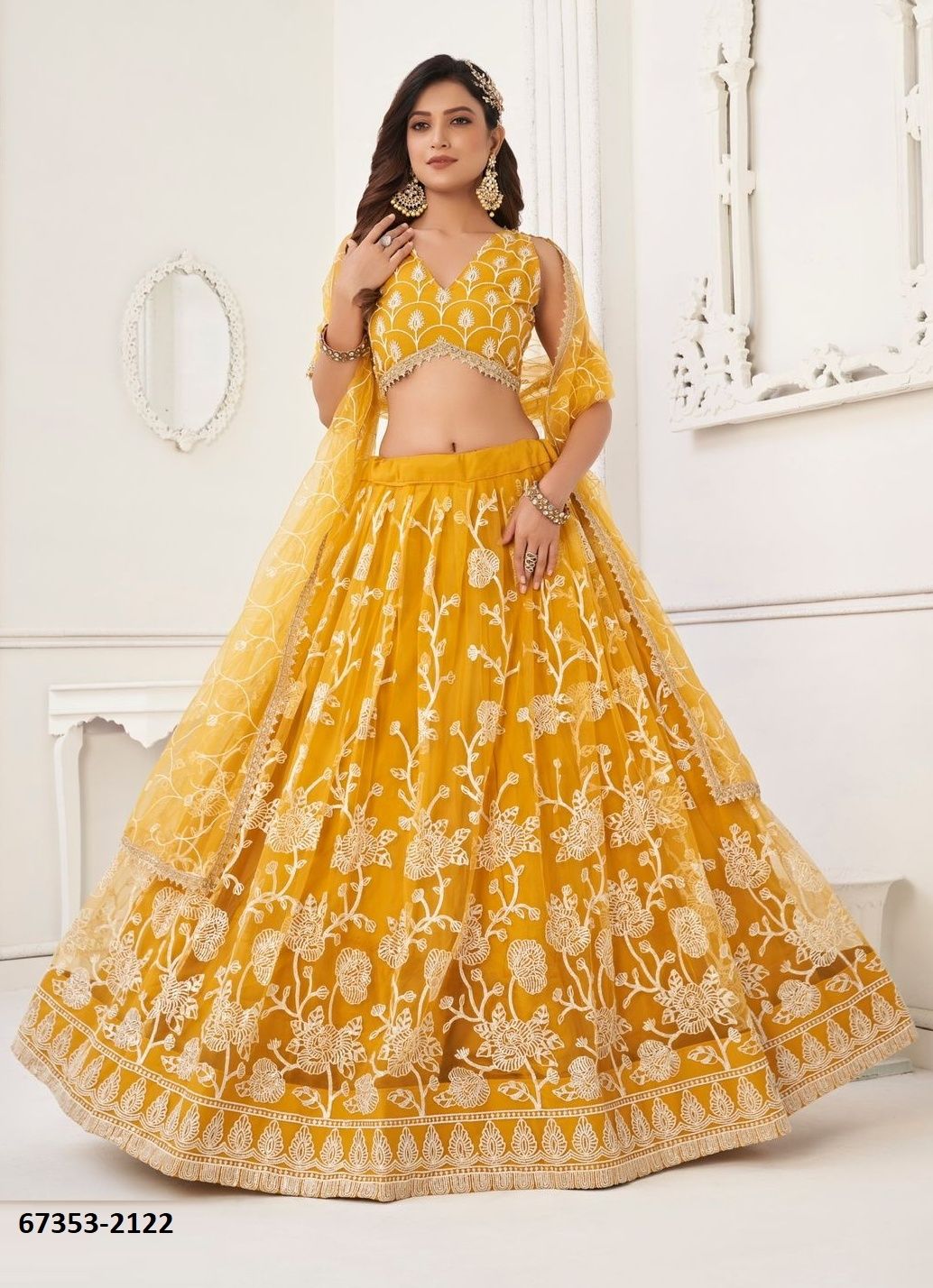 NAIMIN - Catalog # 67353 (Set of 5 Semi-Stitched Lehengas) NAIMIN - Catalog # 67353 (Set of 5 Semi-Stitched Lehengas)