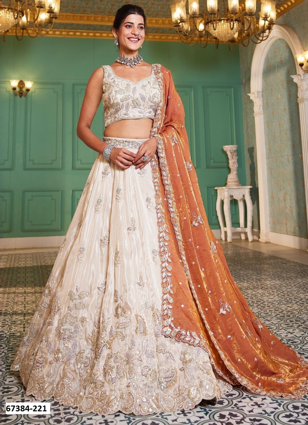 ADANA - Catalog # 67384 (Set of 3 Semi-Stitched Lehengas) ADANA - Catalog # 67384 (Set of 3 Semi-Stitched Lehengas)