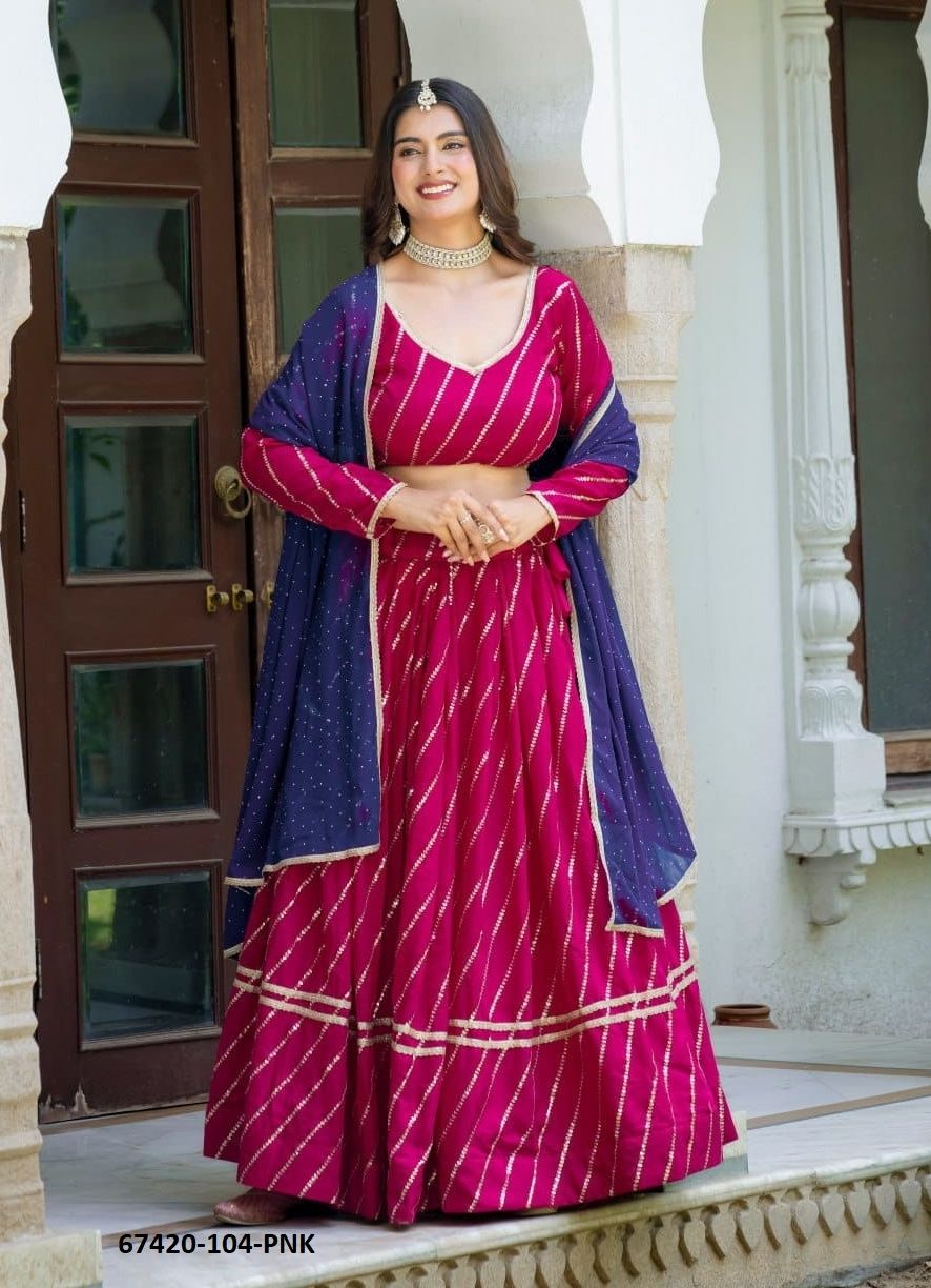 PINNACLE - Catalog # 67420 (Set of 4 Semi-Stitched Lehengas) PINNACLE - Catalog # 67420 (Set of 4 Semi-Stitched Lehengas)