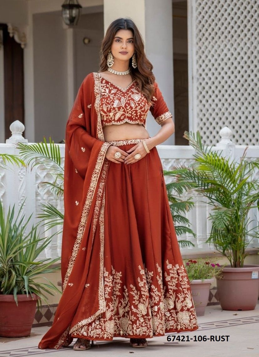 PIRAMYD - Catalog # 67421 (Set of 2 Semi-Stitched Lehengas) PIRAMYD - Catalog # 67421 (Set of 2 Semi-Stitched Lehengas)