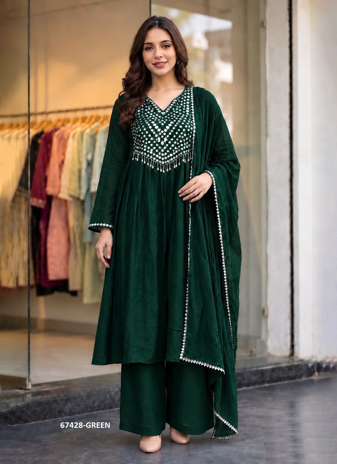 PINNACLE PREMIUM - Catalog # 67428 (Set of 6 Readymade Salwar Suits)