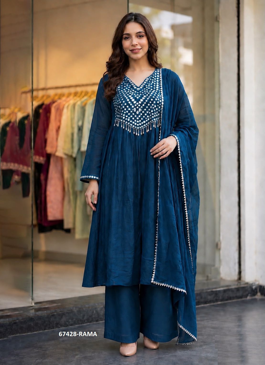 PINNACLE PREMIUM - Catalog # 67428 (Set of 6 Readymade Salwar Suits)