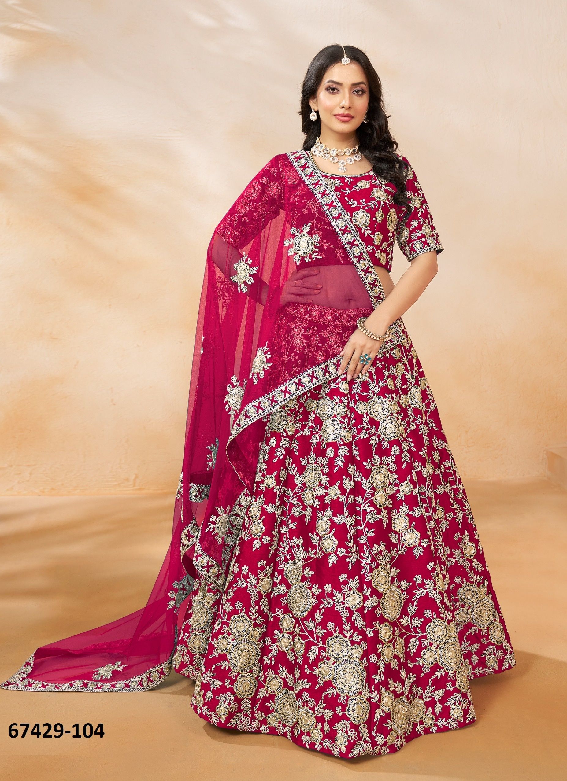 MANUSHKA - Catalog # 67429 (Set of 4 Semi-Stitched Lehengas) MANUSHKA - Catalog # 67429 (Set of 4 Semi-Stitched Lehengas)