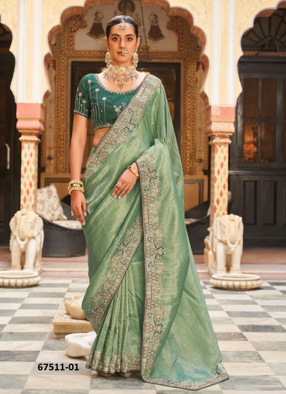 KALEEN - Catalog # 67511 (Set of 6 Sarees) KALEEN - Catalog # 67511 (Set of 6 Sarees)