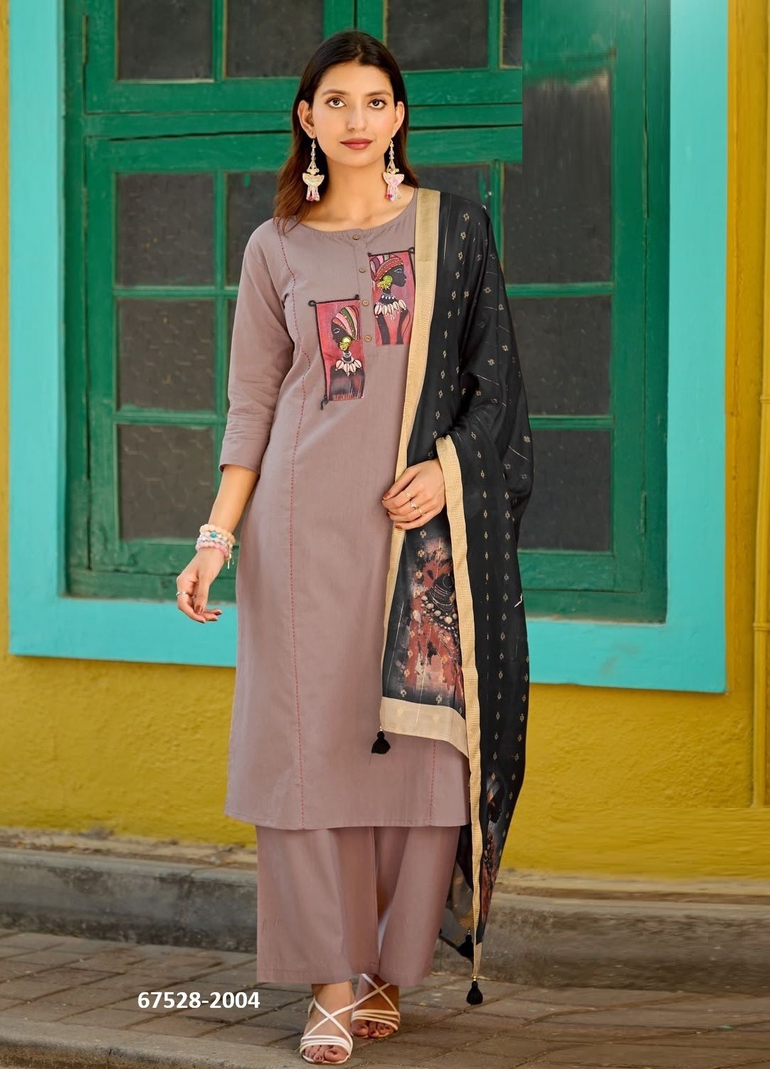 GOPI VATIKA - Catalog # 67528 (Set of 6 Readymade Salwar Suits)