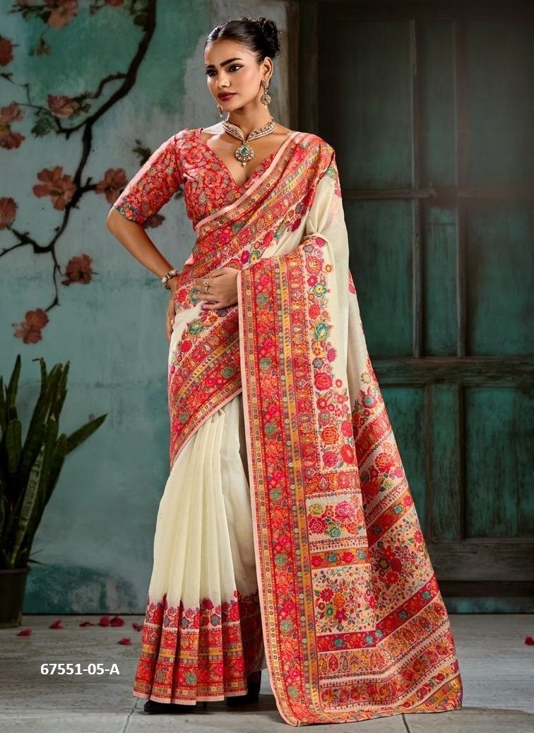 KASHMIRI COTTONS - Catalog # 67551 (Set of 4 Sarees) KASHMIRI COTTONS - Catalog # 67551 (Set of 4 Sarees)
