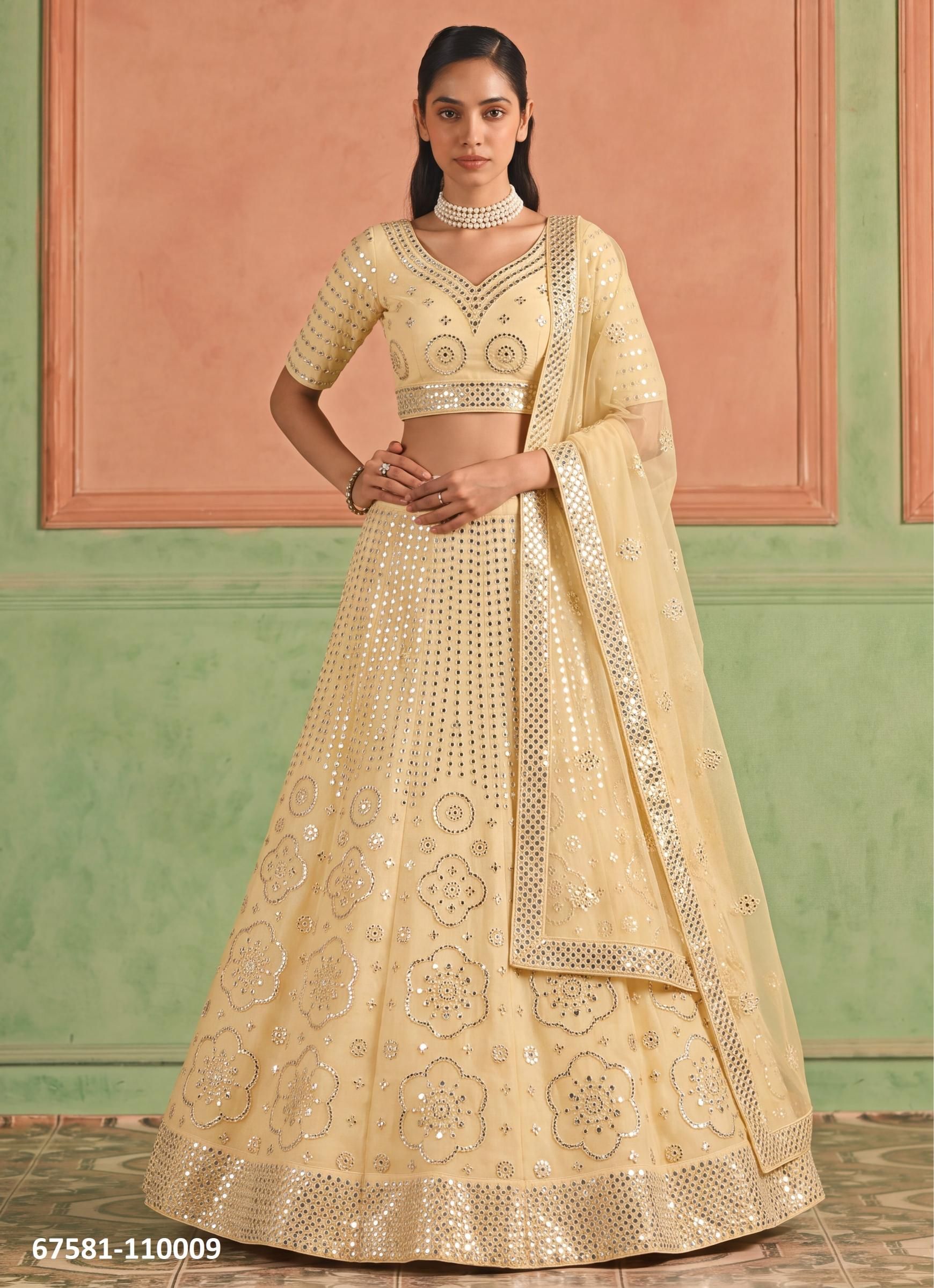 LOOMS - Catalog # 67581 (Set of 11 Semi-Stitched Lehengas)