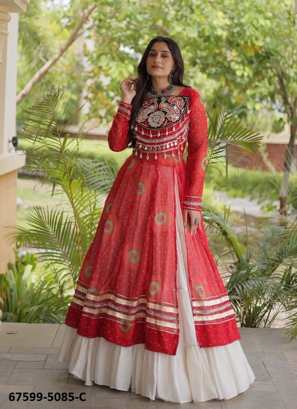 NAVRATRI MASTI - Catalog # 67599 (Set of 4 Readymade Lehengas)