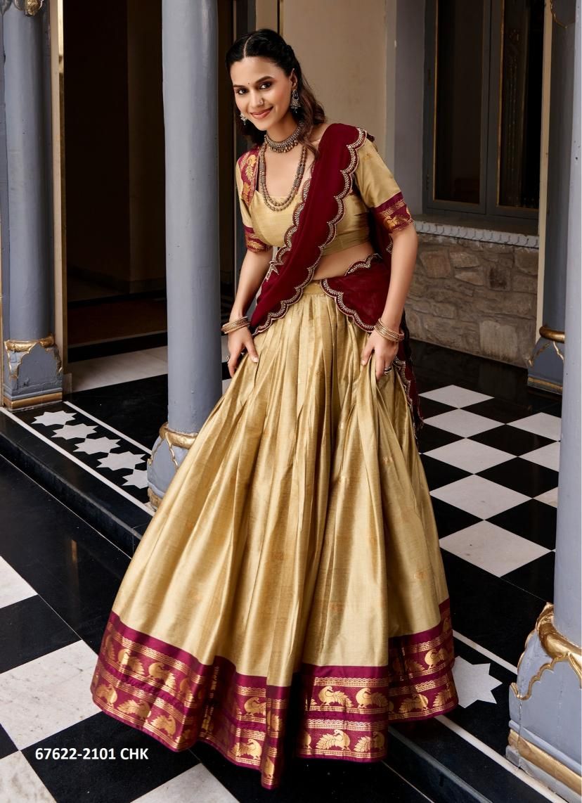 TASNEEM - Catalog # 67622 (Set of 4 Semi-Stitched Lehengas) TASNEEM - Catalog # 67622 (Set of 4 Semi-Stitched Lehengas)