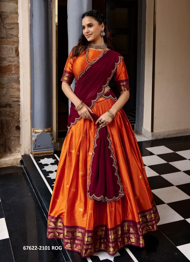 TASNEEM - Catalog # 67622 (Set of 4 Semi-Stitched Lehengas) TASNEEM - Catalog # 67622 (Set of 4 Semi-Stitched Lehengas)