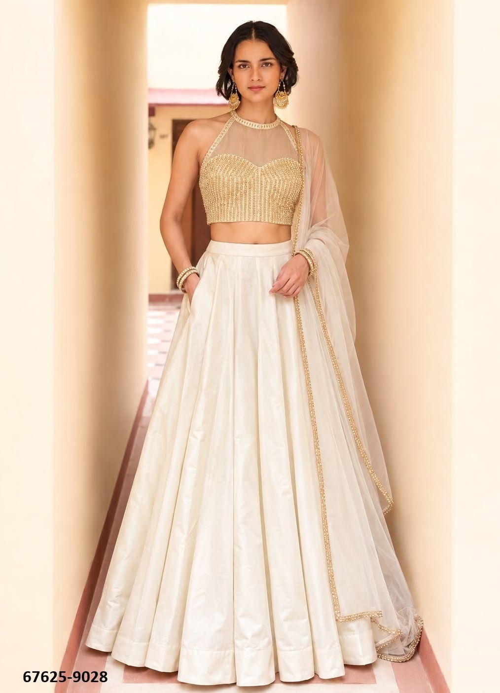 PRAMITA - Catalog # 67625 (Set of 4 Readymade Lehengas)