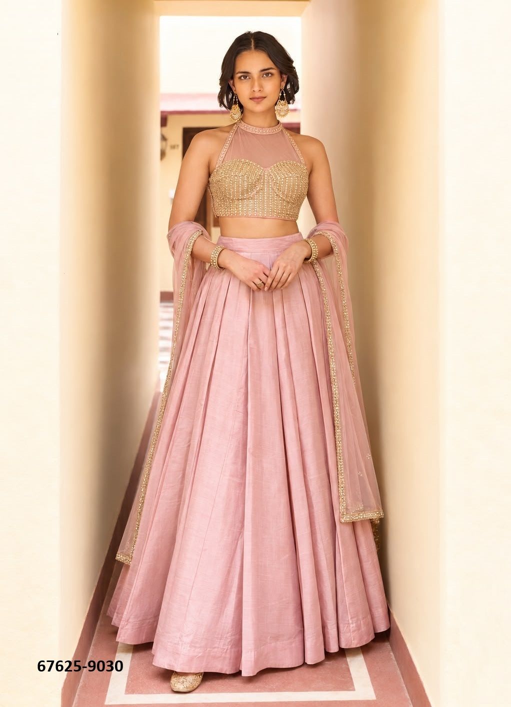 PRAMITA - Catalog # 67625 (Set of 4 Readymade Lehengas)