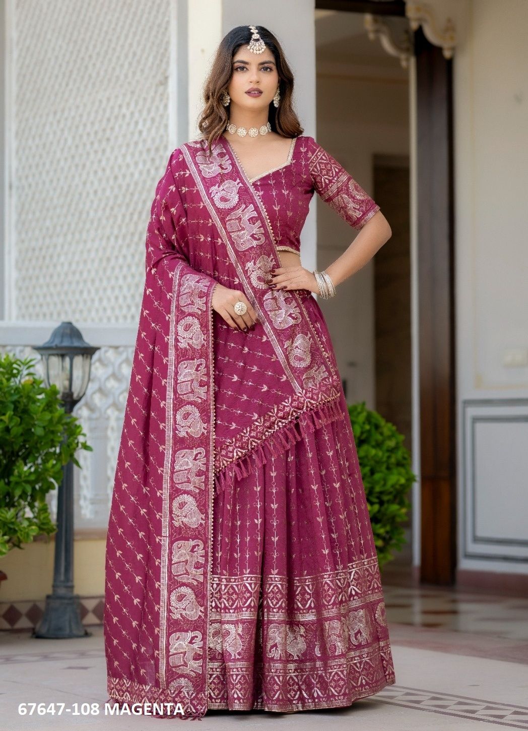 NAVMANGALAM - Catalog # 67647 (Set of 4 Semi-Stitched Lehengas) NAVMANGALAM - Catalog # 67647 (Set of 4 Semi-Stitched Lehengas)