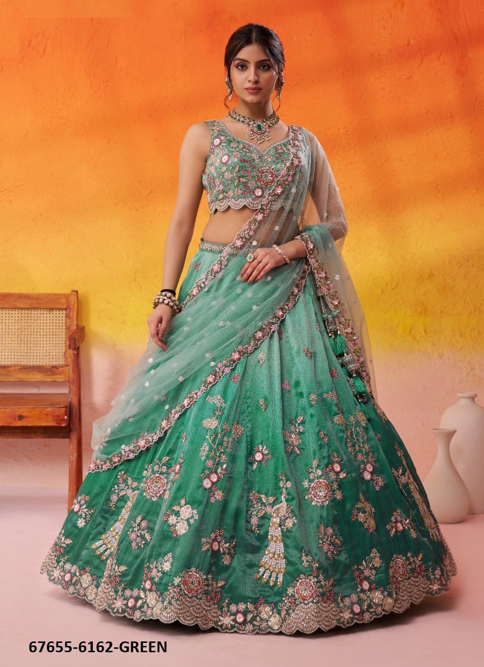 PADMA BHUSHAN - Catalog # 67655 (Set of 4 Semi-Stitched Lehengas) PADMA BHUSHAN - Catalog # 67655 (Set of 4 Semi-Stitched Lehengas)