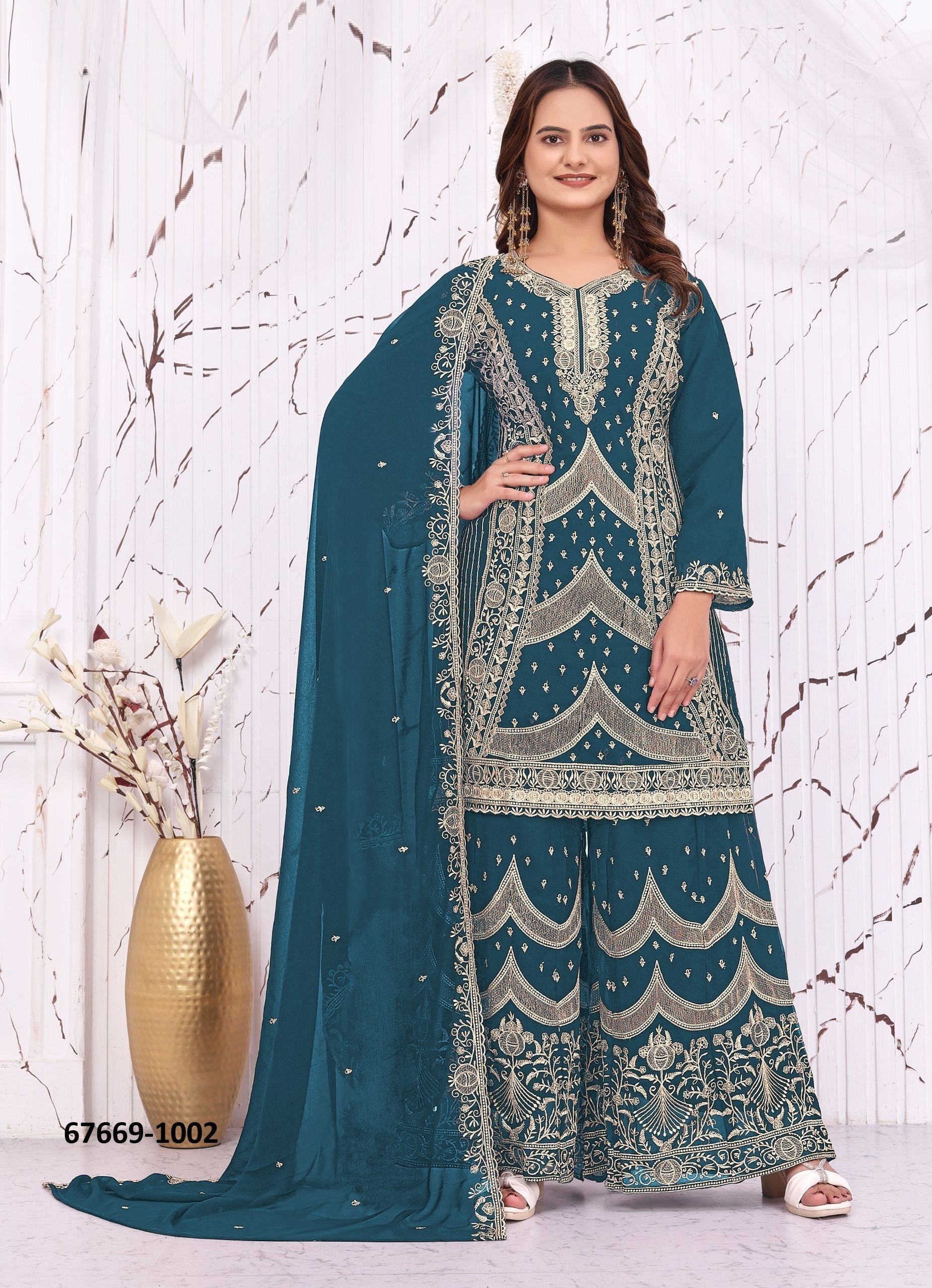 SALMA - Catalog # 67669 (Set of 6 Readymade Salwar Suits)