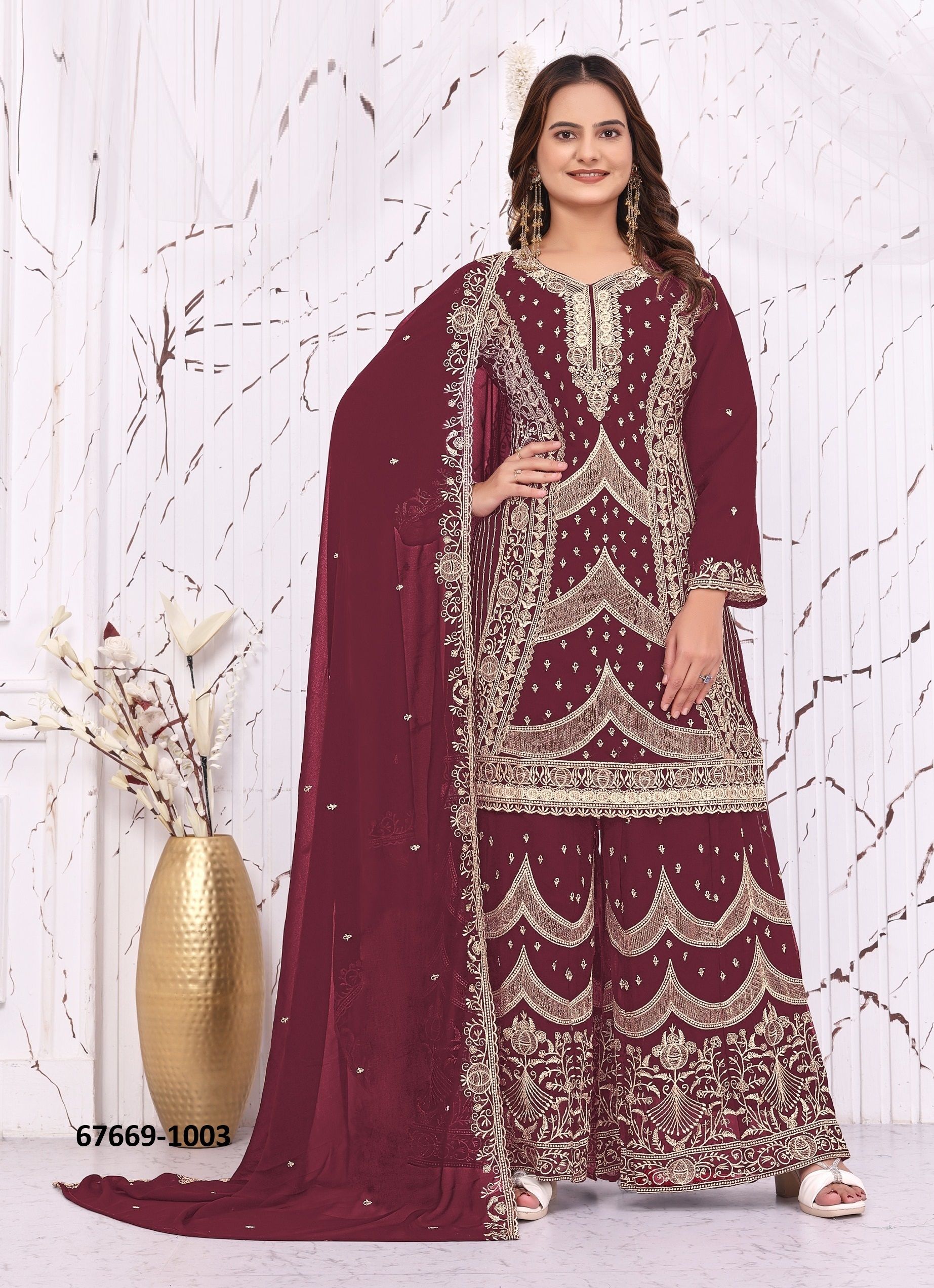 SALMA - Catalog # 67669 (Set of 6 Readymade Salwar Suits)