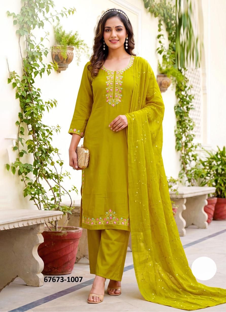 SAUGAT 1 - Catalog # 67673 (Set of 8 Readymade Salwar Suits) SAUGAT 1 - Catalog # 67673 (Set of 8 Readymade Salwar Suits)