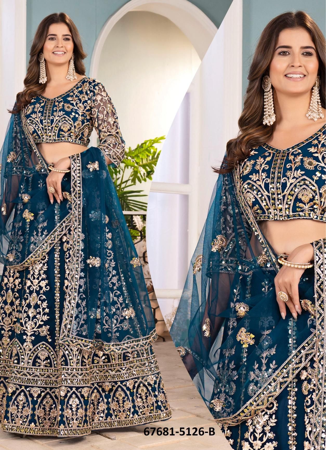 SITA - Catalog # 67681 (Set of 7 Semi-Stitched Lehengas)