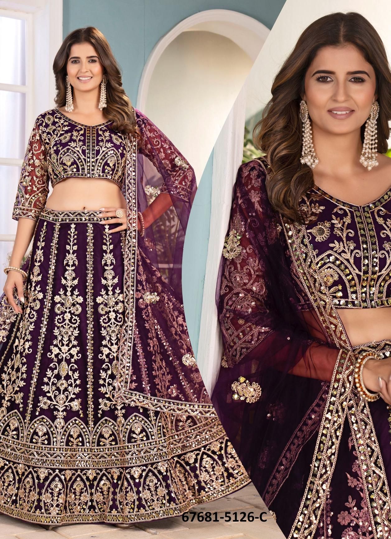 SITA - Catalog # 67681 (Set of 7 Semi-Stitched Lehengas)