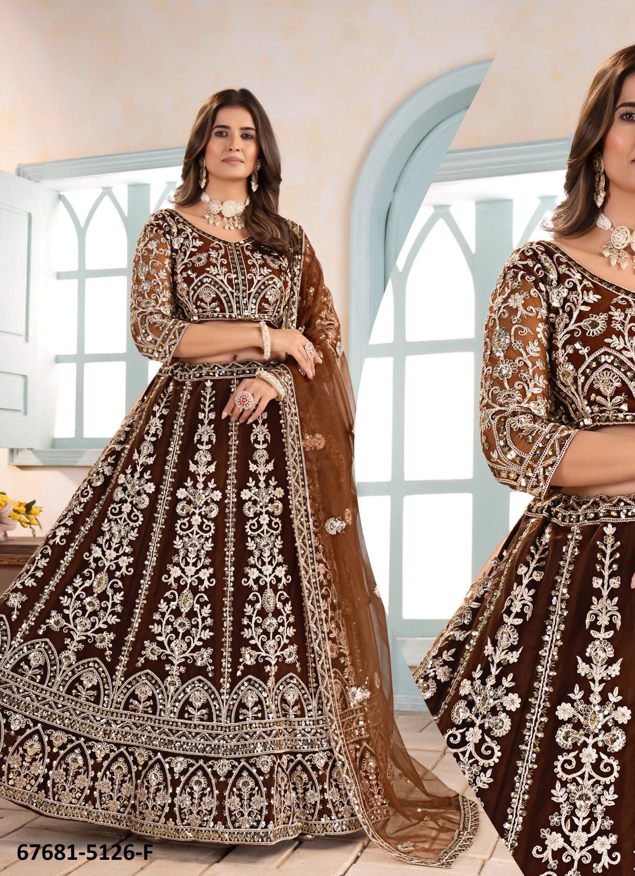 SITA - Catalog # 67681 (Set of 7 Semi-Stitched Lehengas)