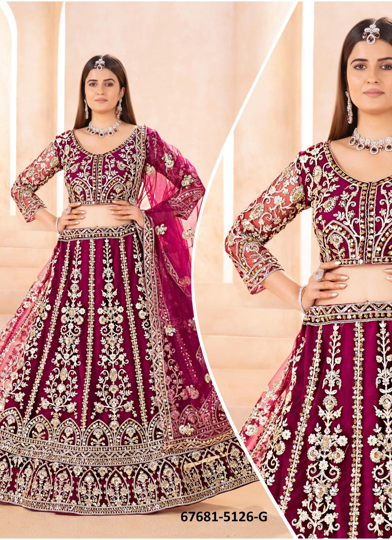 SITA - Catalog # 67681 (Set of 7 Semi-Stitched Lehengas)