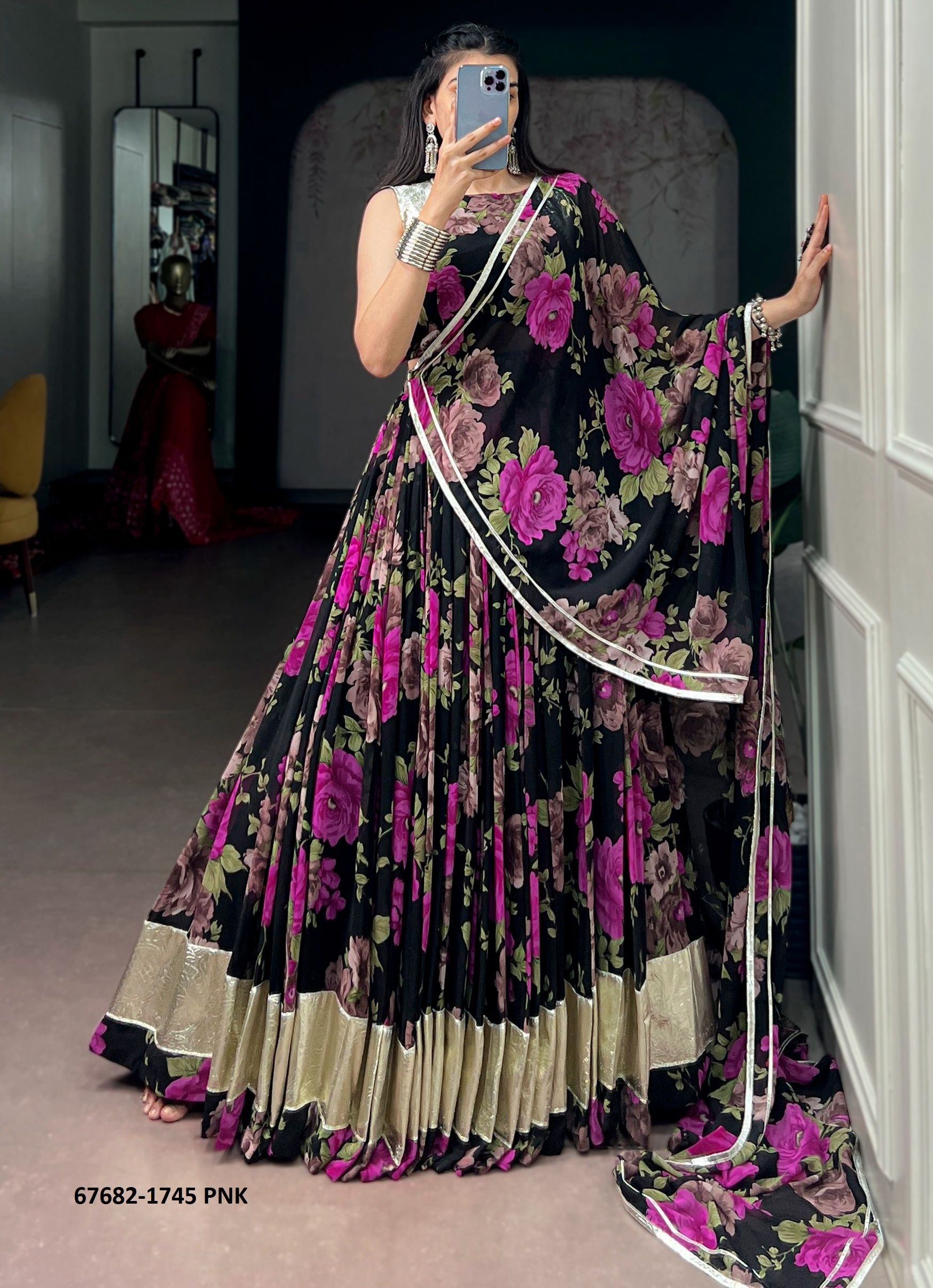 SALONEE - Catalog # 67682 (Set of 4 Readymade Lehengas)