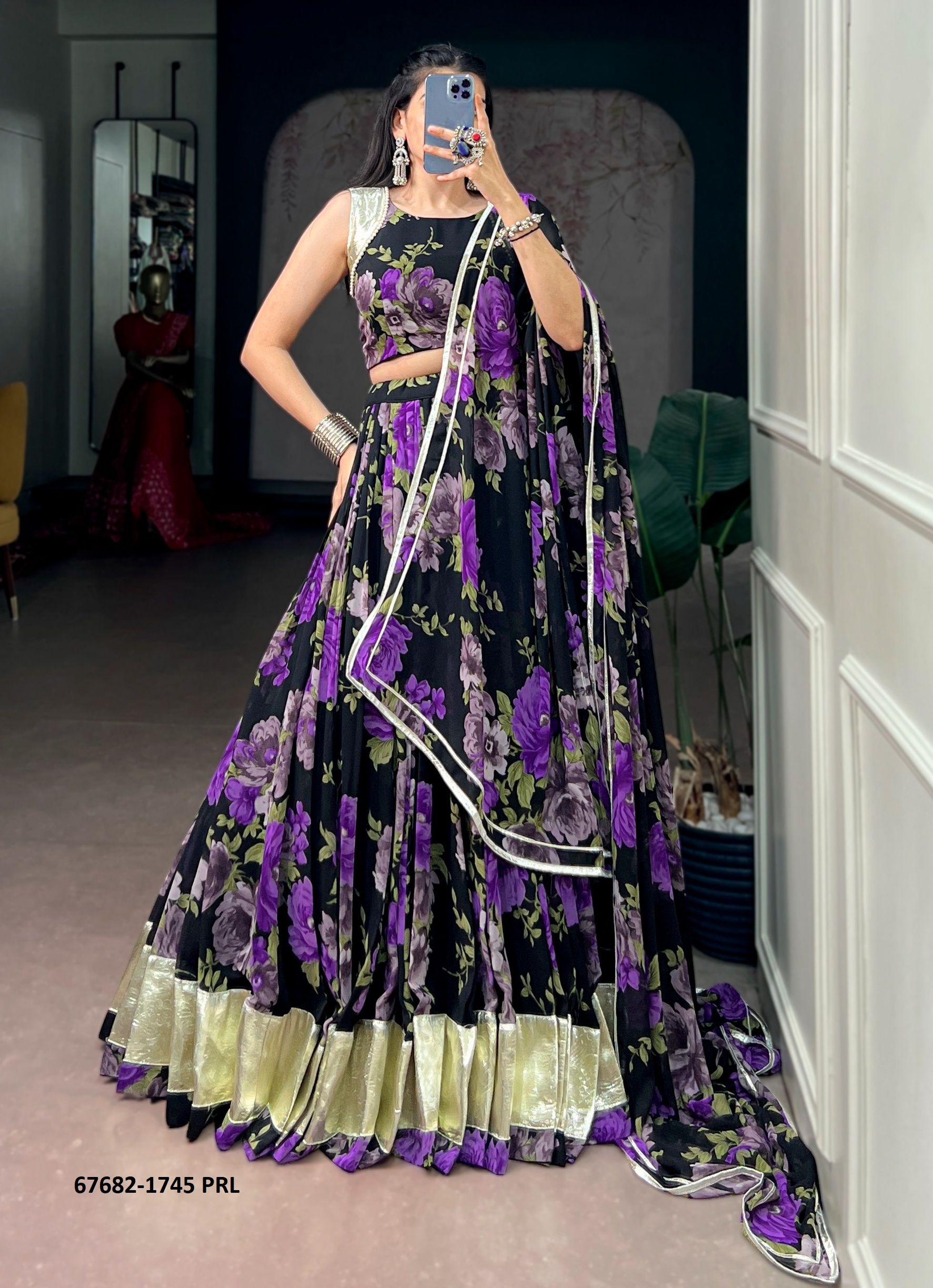 SALONEE - Catalog # 67682 (Set of 4 Readymade Lehengas)