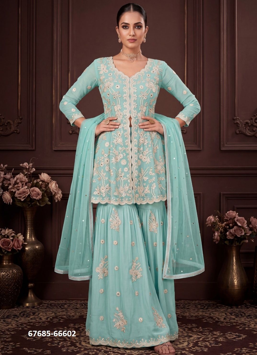 RAM RAHEEM - Catalog # 67685 (Set of 3 Readymade Salwar Suits)
