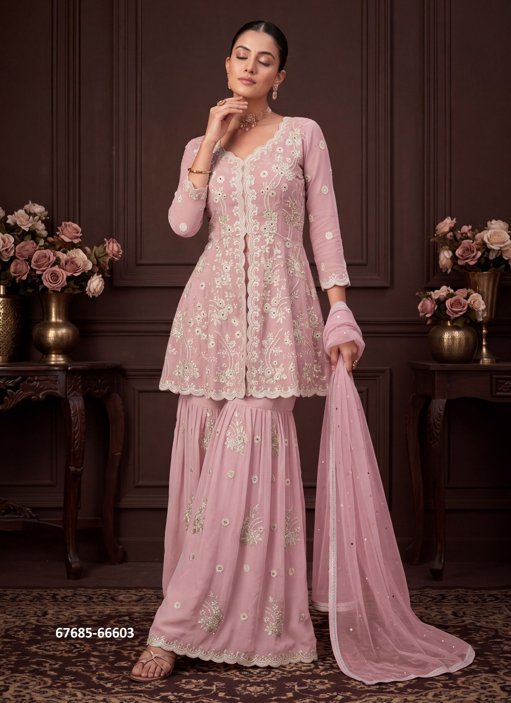 RAM RAHEEM - Catalog # 67685 (Set of 3 Readymade Salwar Suits)