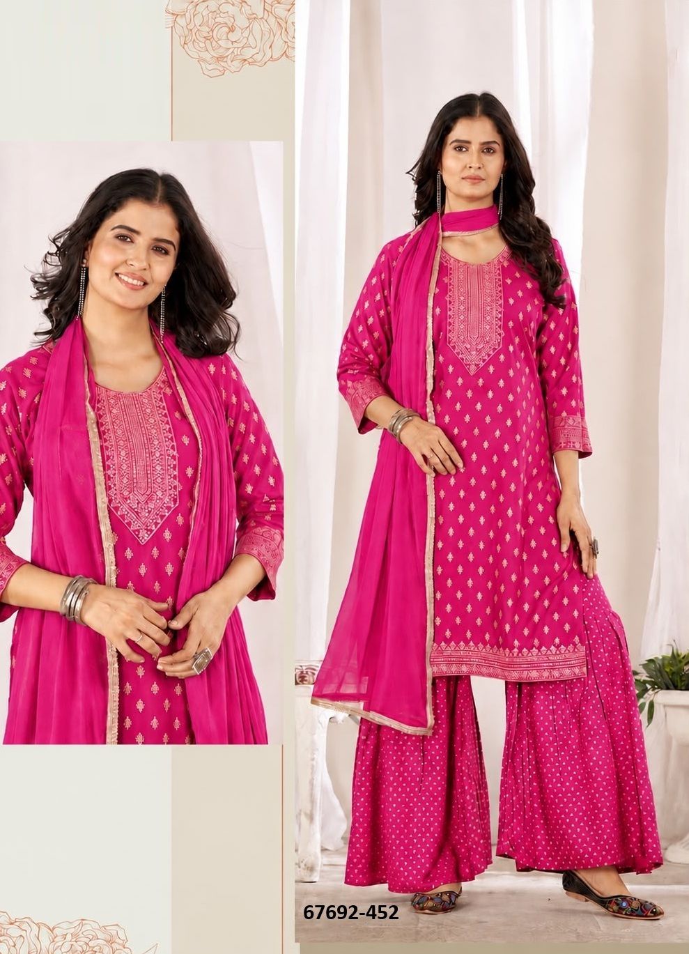 KARWA CHAUTH - Catalog # 67692 (Set of 14 SIZE-SETS [Readymade Salwar Suits])