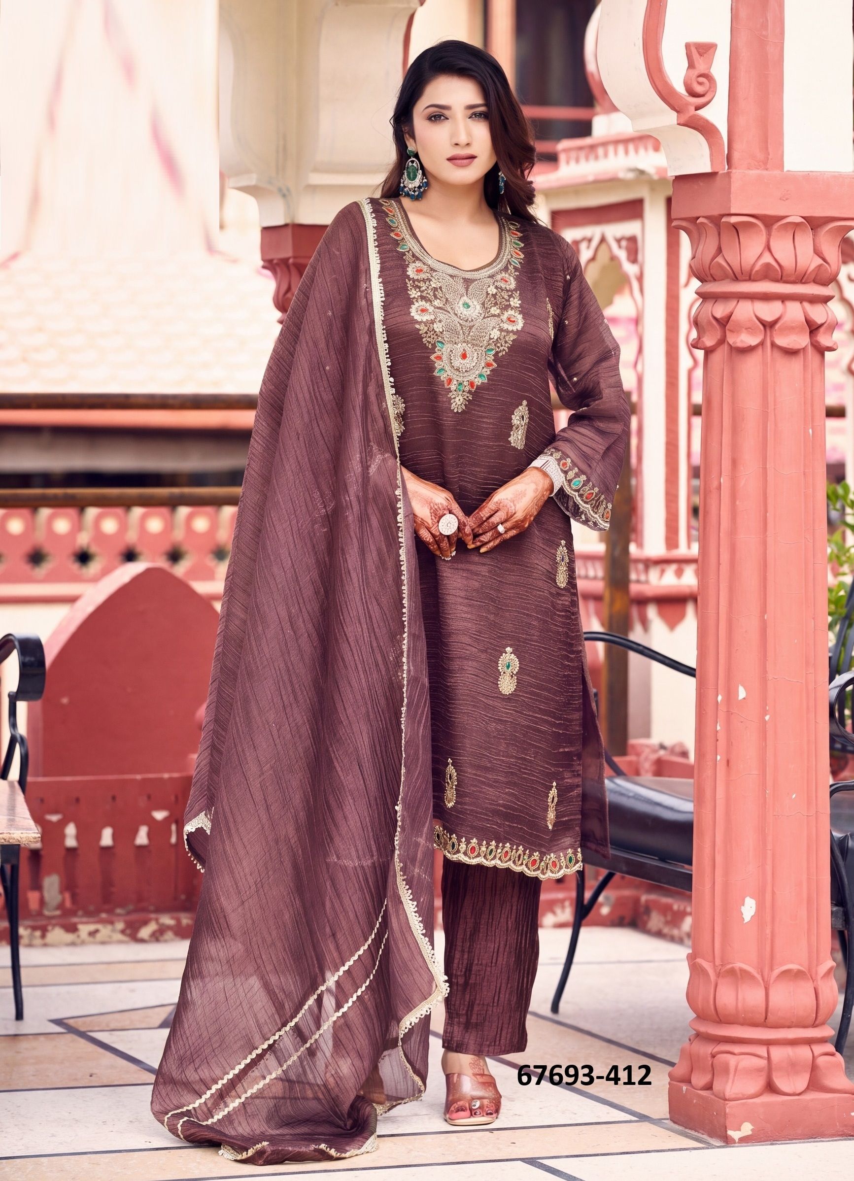 NAOMI - Catalog # 67693 (Set of 4 SIZE-SETS [Readymade Salwar Suits])