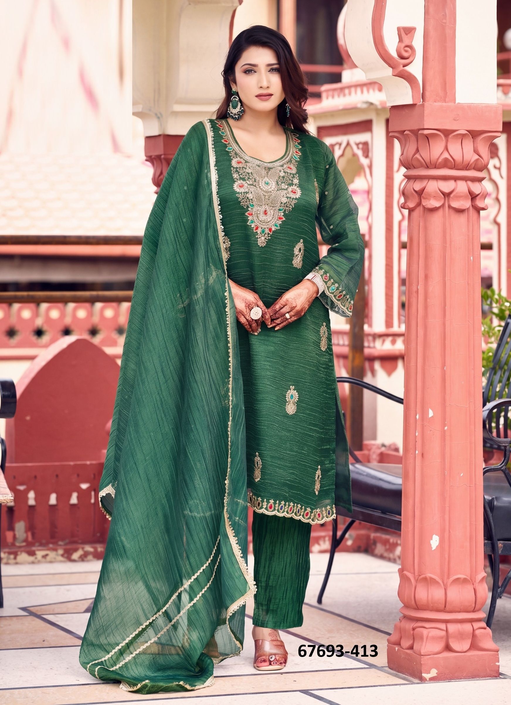 NAOMI - Catalog # 67693 (Set of 4 SIZE-SETS [Readymade Salwar Suits])