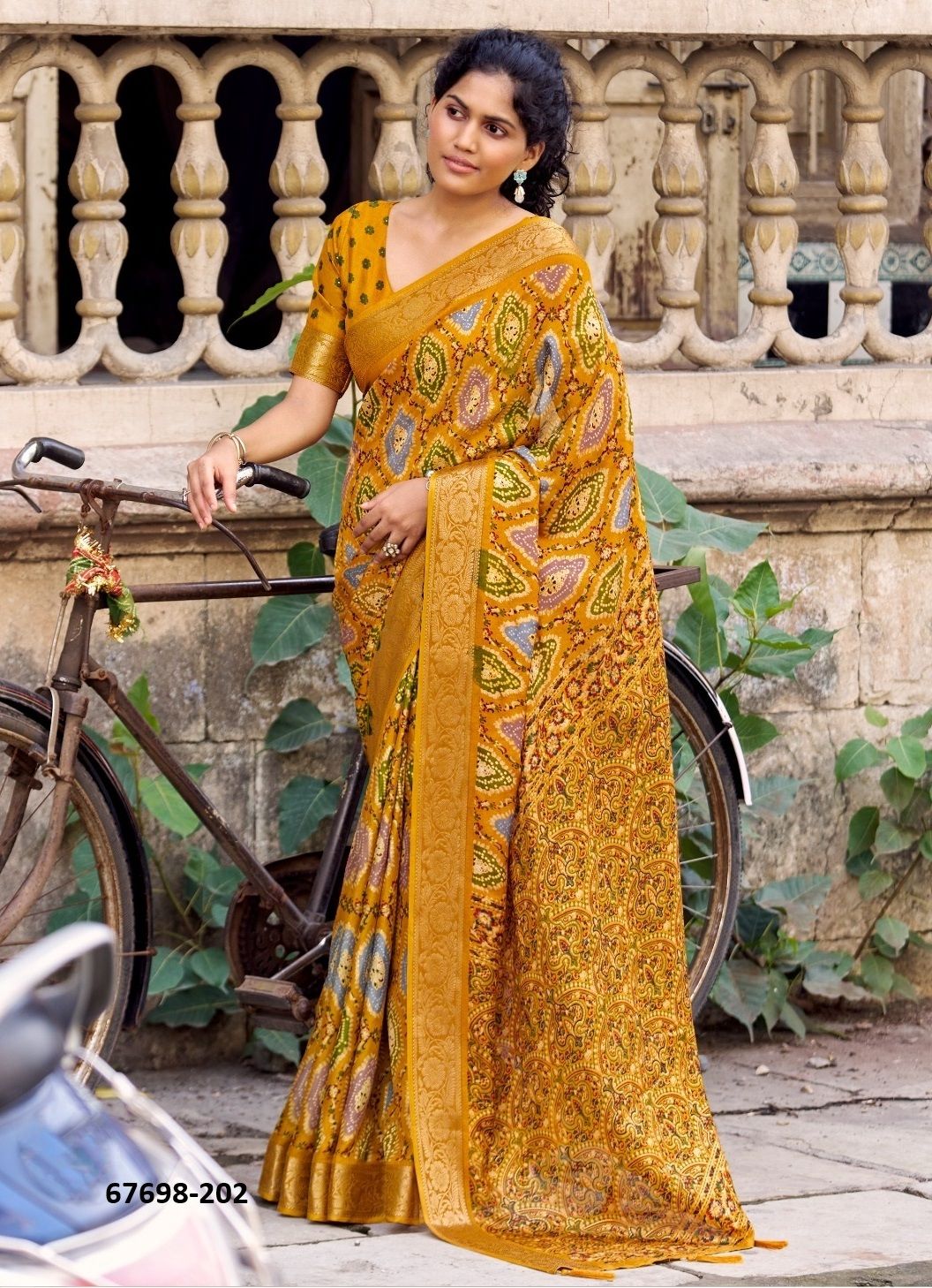 ALMOND - Catalog # 67698 (Set of 6 Sarees)