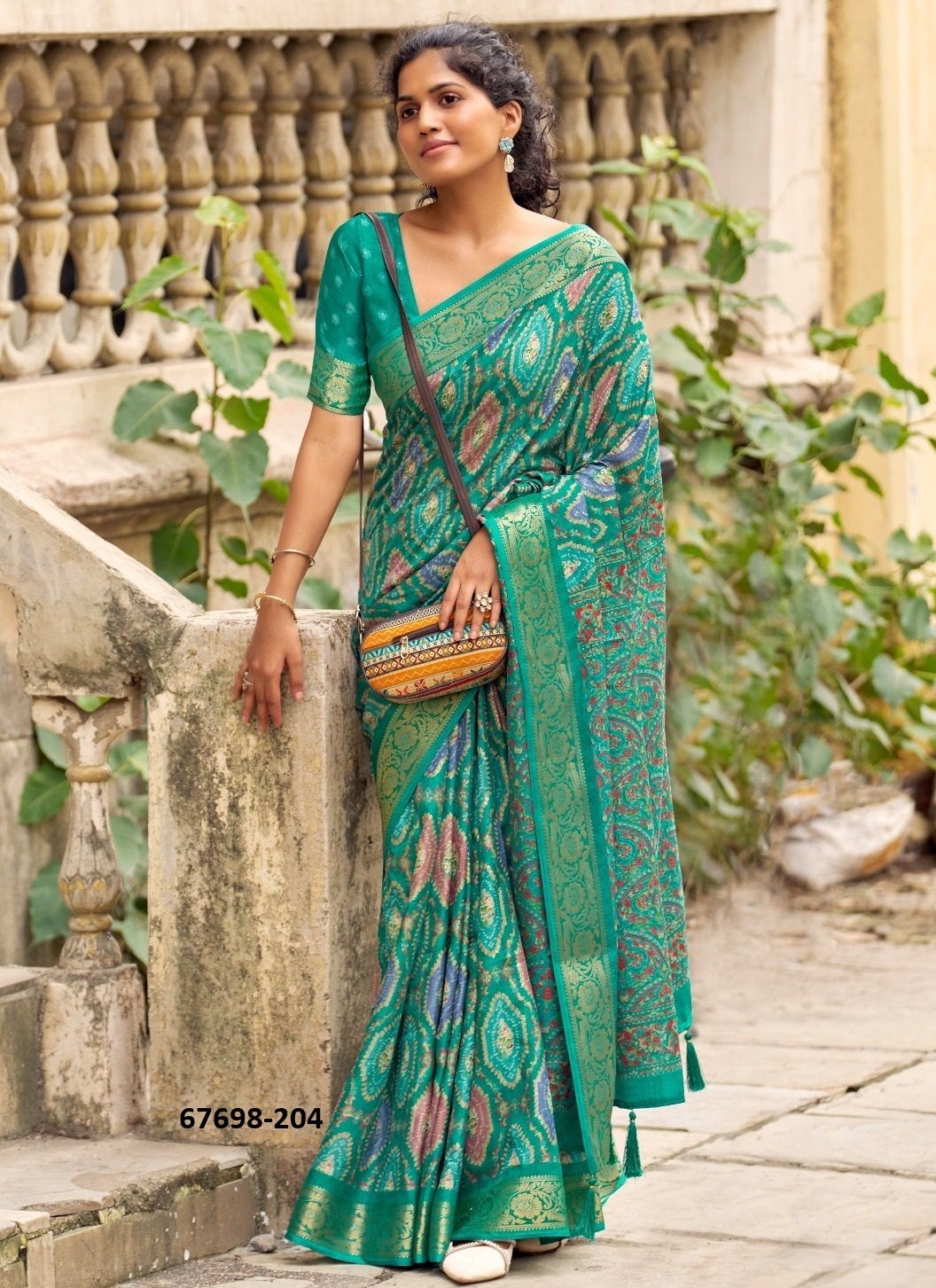 ALMOND - Catalog # 67698 (Set of 6 Sarees)