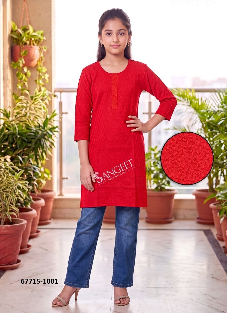 CHIKANKARI GIRLS KURTI - Catalog # 67715 (Set of 10 Readymade Women's Kurtis / Tops) CHIKANKARI GIRLS KURTI - Catalog # 67715 (Set of 10 Readymade Women's Kurtis / Tops)
