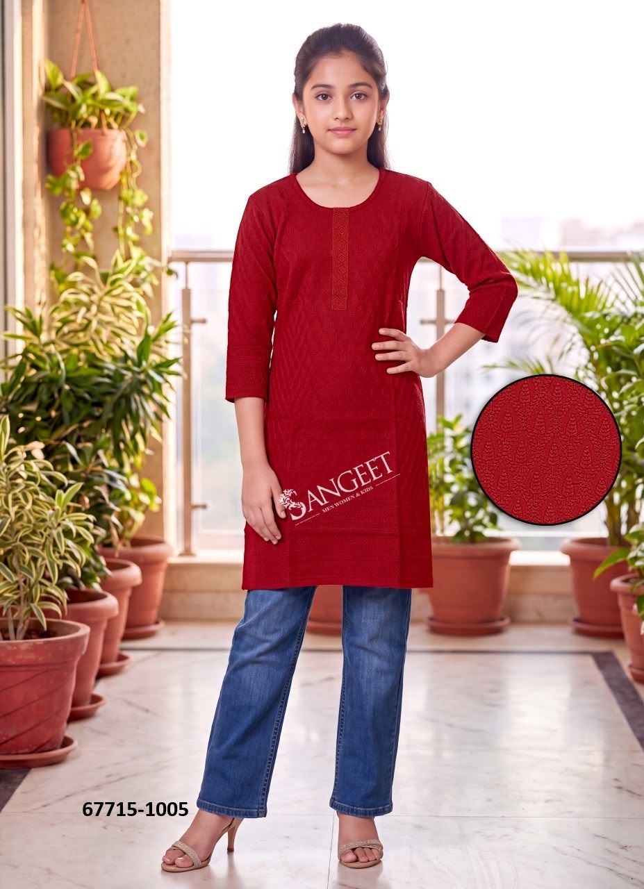 CHIKANKARI GIRLS KURTI - Catalog # 67715 (Set of 10 Readymade Women's Kurtis / Tops) CHIKANKARI GIRLS KURTI - Catalog # 67715 (Set of 10 Readymade Women's Kurtis / Tops)
