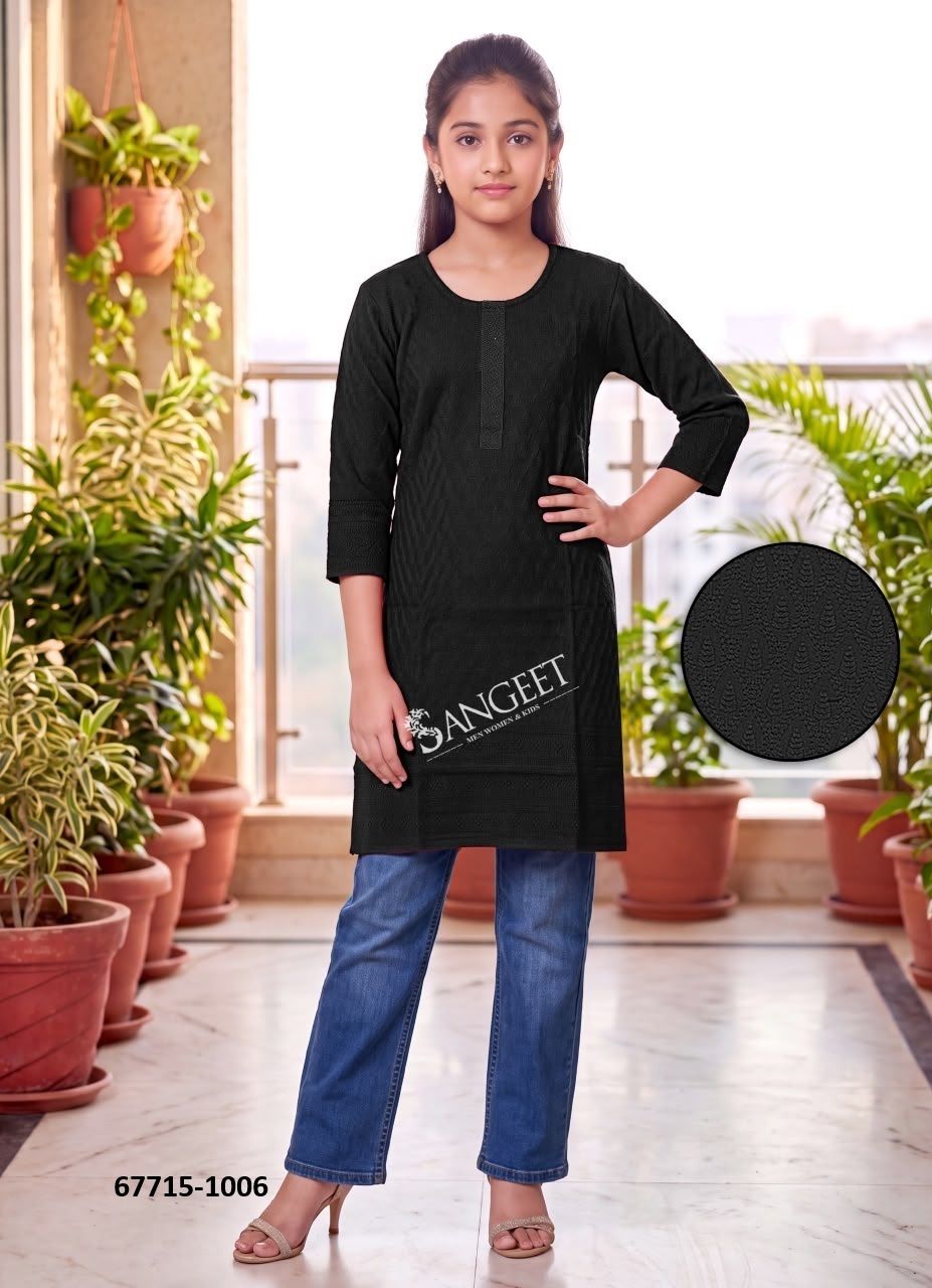 CHIKANKARI GIRLS KURTI - Catalog # 67715 (Set of 10 Readymade Women's Kurtis / Tops) CHIKANKARI GIRLS KURTI - Catalog # 67715 (Set of 10 Readymade Women's Kurtis / Tops)