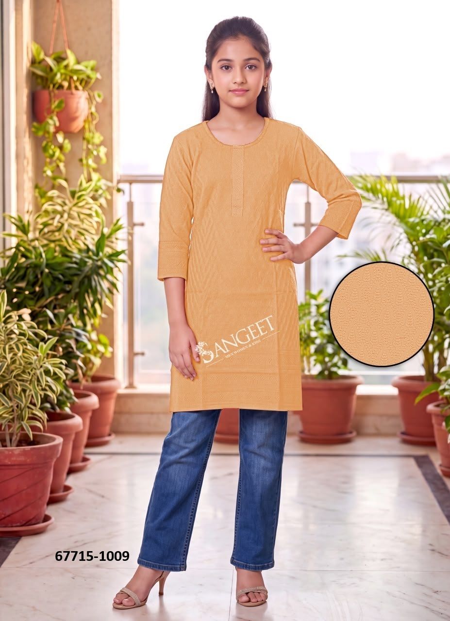 CHIKANKARI GIRLS KURTI - Catalog # 67715 (Set of 10 Readymade Women's Kurtis / Tops) CHIKANKARI GIRLS KURTI - Catalog # 67715 (Set of 10 Readymade Women's Kurtis / Tops)