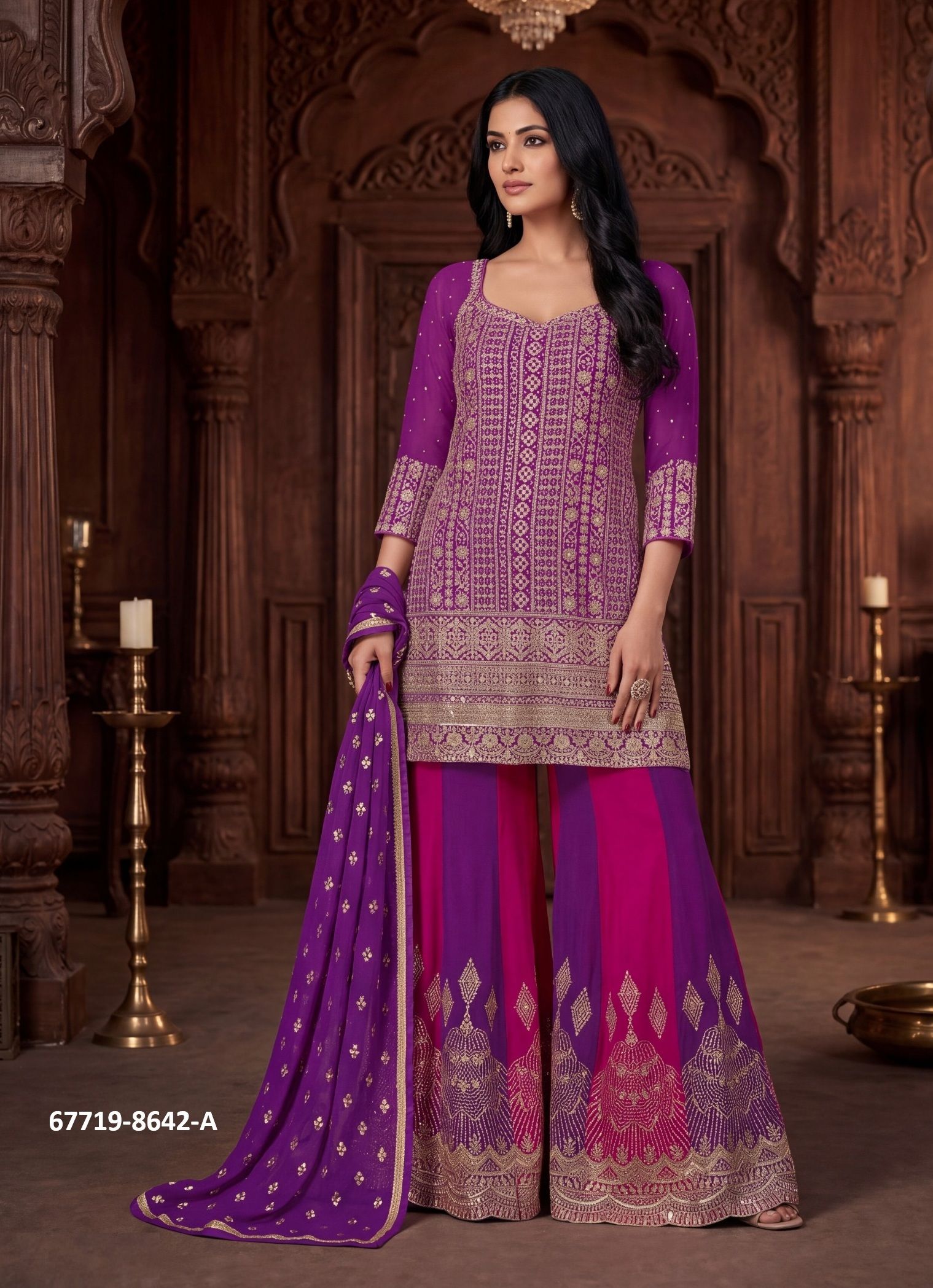 RAZI - Catalog # 67719 (Set of 4 Readymade Salwar Suits)