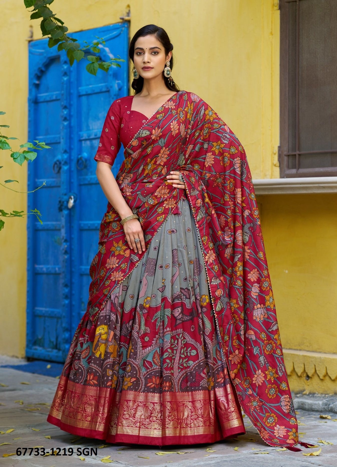 MARVEL - Catalog # 67733 (Set of 7 Semi-Stitched Lehengas)